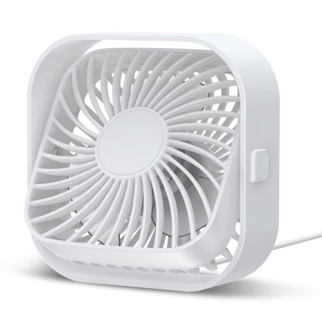 Вентилятор TOPK K51 USB (8.5cm, 3 швидкості, USB 5V 1m, 5W, 360град.) white