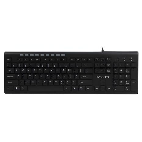 Мультимедійна клавіатура Meetion Wired Standard Ultrathin Keyboard K842, RU, EN розкладки, USB, 1.5m, black
