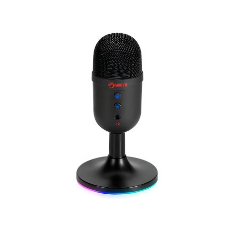 Геймерський дротовий мікрофон RGB MARVO MIC-06, AUX, USB, 1.7m, black Геймерський дротовий мікрофон RGB MARVO MIC-06, AUX, USB, 1.7m, black