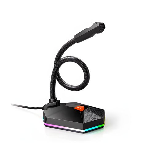 Дротовий ігровий мікрофон MeeTion MT-MC13 RGB, USB, 2.2m, black Дротовий ігровий мікрофон MeeTion MT-MC13 RGB, USB, 2.2m, black