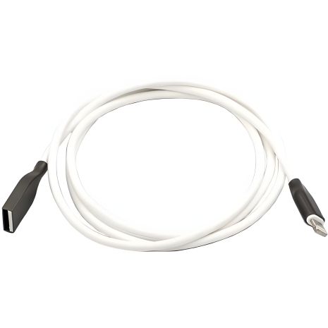 Кабель PowerPlant USB - Lightning, 1м, силіконовий, білий Кабель PowerPlant USB - Lightning, 1м, силіконовий, білий