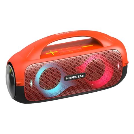 Портативна колонка HOPESTAR A50 PARTY LED, IPX5, TF, TWS, AUX, USB, BT5.0, 2x40W, 8800mAh, 8h, Помаранчева