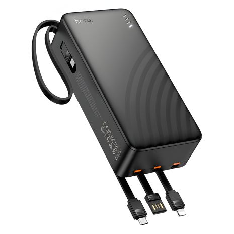 HOCO J146B 30000mAh Night Tide Power Bank with Four Cables |1USB/1Type-C, 2A| black HOCO J146B 30000mAh Night Tide Power Bank with Four Cables |1USB/1Type-C, 2A| black