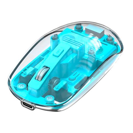 Синя бездротова миша Bluetooth+2.4G, 1200DPI, 300mAh, 30h