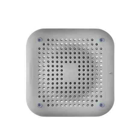 Силіконова накладка-решітка для зливу ванни, затримує волосся та сміття, на присосках, 145x145mm, сіра Силіконова накладка-решітка для зливу ванни, затримує волосся та сміття, на присосках, 145x145mm, сіра