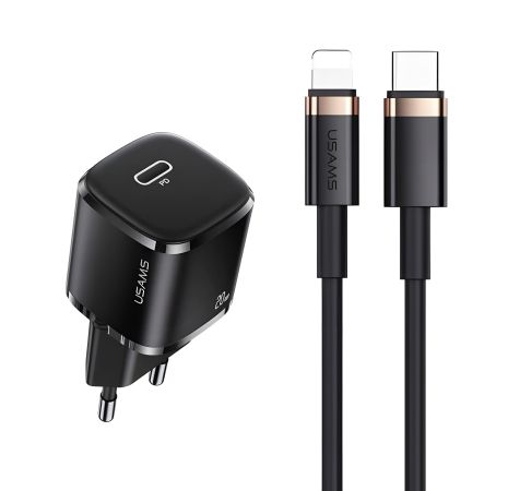 Сетевой адаптер USAMS T36 + Type-C кабель на Lightning XFK Super Cube Series CC124 |1Type-C, 20W, PD| черный Сетевой адаптер USAMS T36 + Type-C кабель на Lightning XFK Super Cube Series CC124 |1Type-C, 20W, PD| черный