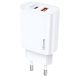 USAMS T35 Fast Charger US-CC121: адаптер мережевий, 1USB, 1Type-C, 20W, PD3.0, QC, білий USAMS T35 Fast Charger US-CC121: адаптер мережевий, 1USB, 1Type-C, 20W, PD3.0, QC, білий