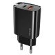 Мережевий адаптер USAMS T35 Fast Charger US-CC121, 1USB, 1Type-C, 20W, PD3.0, QC, чорний Мережевий адаптер USAMS T35 Fast Charger US-CC121, 1USB, 1Type-C, 20W, PD3.0, QC, чорний