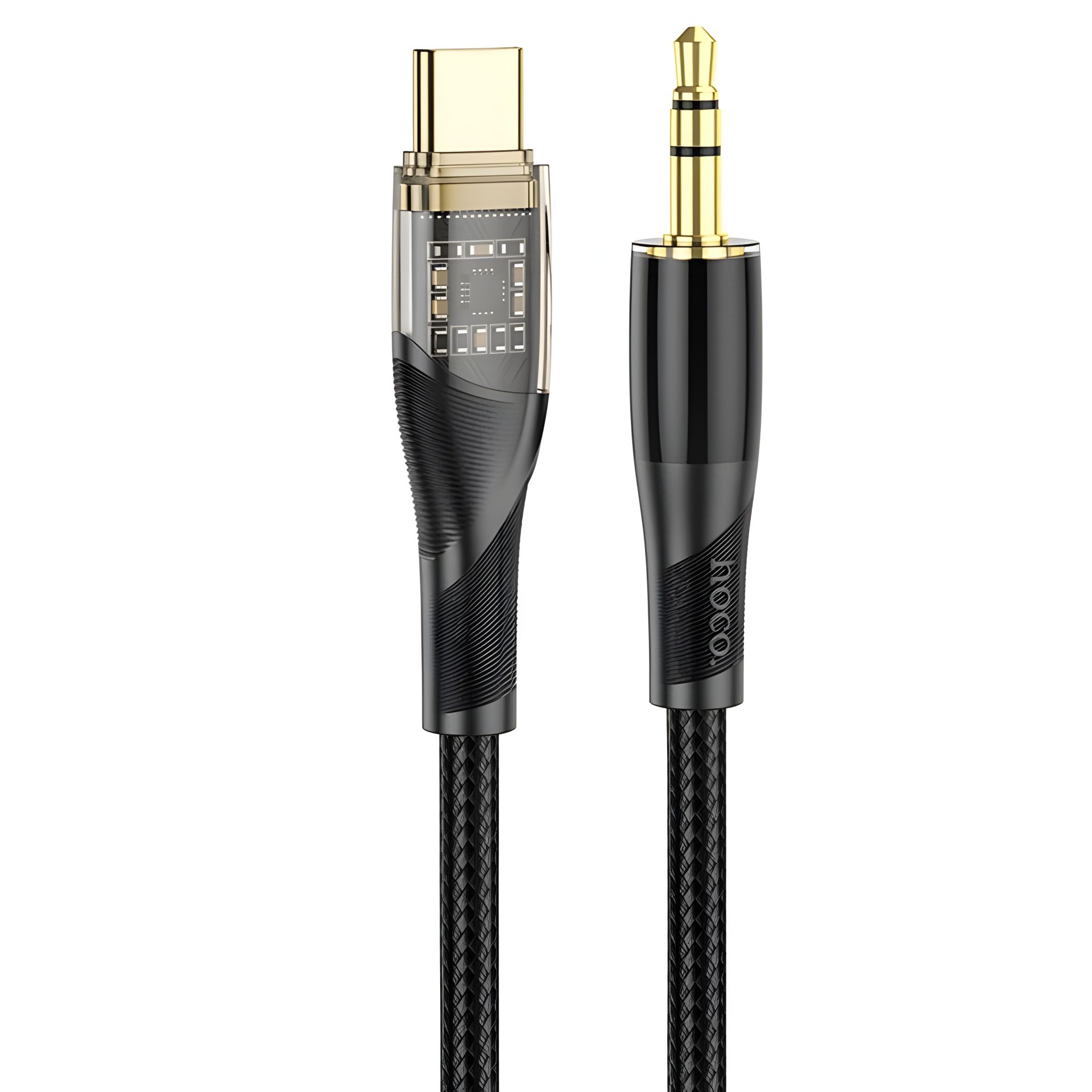 HOCO UPA25 3.5mm to Type-C Transparent Discovery Edition Digital Audio Conversion Cable |1M| black HOCO UPA25 3.5mm to Type-C Transparent Discovery Edition Digital Audio Conversion Cable |1M| black