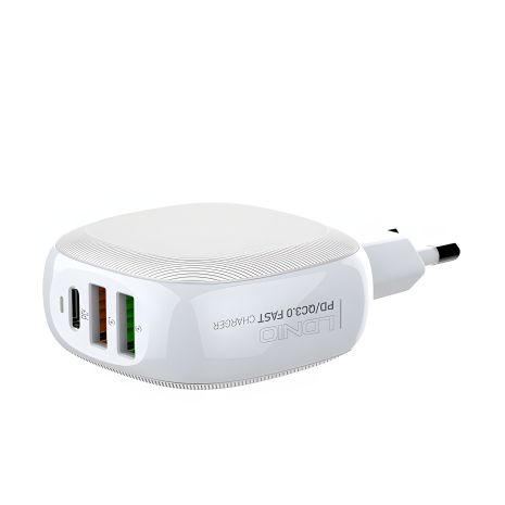 Сетевой адаптер LDNIO A3510Q + USB кабель Type-C на Lightning |2USB/1Type-C, QC/PD, 3A/28.5W| белый Сетевой адаптер LDNIO A3510Q + USB кабель Type-C на Lightning |2USB/1Type-C, QC/PD, 3A/28.5W| белый