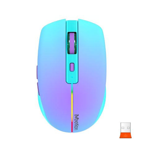MEETION Dual Mode Gaming Mouse BTM002 |1000-1200-1600dpi, 6keys, Type-C Charging, RGB, 2.4G+Bluetooth| purple MEETION Dual Mode Gaming Mouse BTM002 |1000-1200-1600dpi, 6keys, Type-C Charging, RGB, 2.4G+Bluetooth| purple