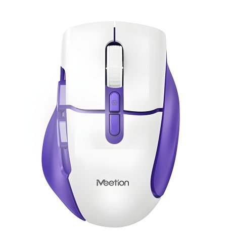 MEETION Wireless Gaming Mouse BTM001 2.4G+Bluetooth |800-2400dpi, 7 Keys, 35/140h, Type-C Charging, RGB| white-purple MEETION Wireless Gaming Mouse BTM001 2.4G+Bluetooth |800-2400dpi, 7 Keys, 35/140h, Type-C Charging, RGB| white-purple