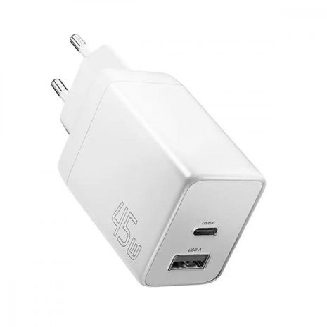 Зарядное устройство ESSAGER ECT45W Gan 1USB 1T-C 45W white