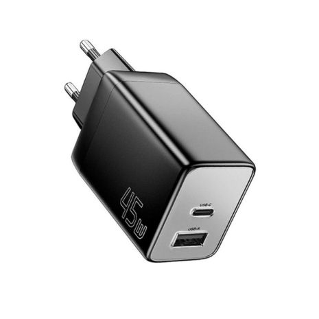 Зарядное устройство ESSAGER ECT45W Gan 1USB 1T-C 45W black Зарядное устройство ESSAGER ECT45W Gan 1USB 1T-C 45W black