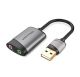 Адаптер Vention USB External Sound Card, 0.15M Grey Metal Type CDKHB