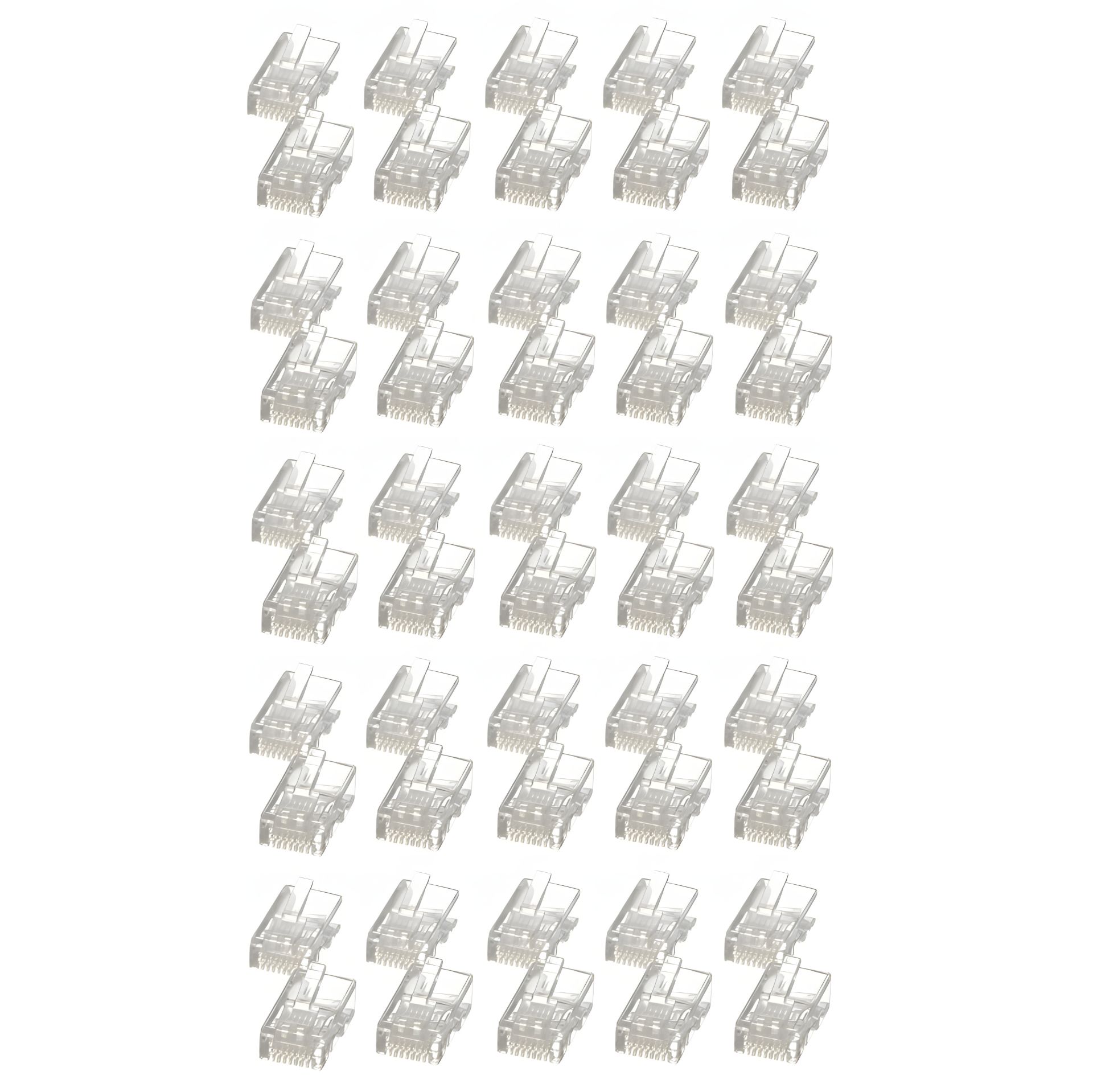 Прозрачный коннектор RJ45 Cat6 50шт Прозрачный коннектор RJ45 Cat6 50шт