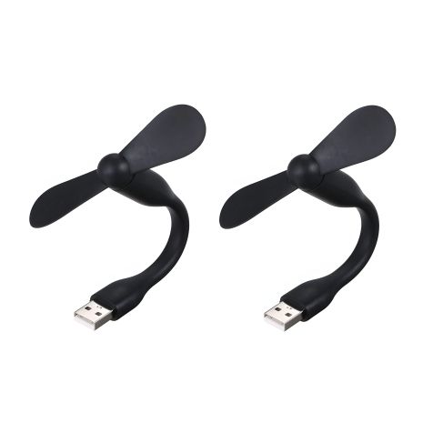 Комплект из 2 черных мобильных вентиляторов USB, для повербанка и ноутбука Комплект из 2 черных мобильных вентиляторов USB, для повербанка и ноутбука