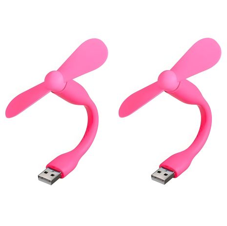Комплект из 2 розовых мобильных вентиляторов USB, для повербанка и ноутбука Комплект из 2 розовых мобильных вентиляторов USB, для повербанка и ноутбука