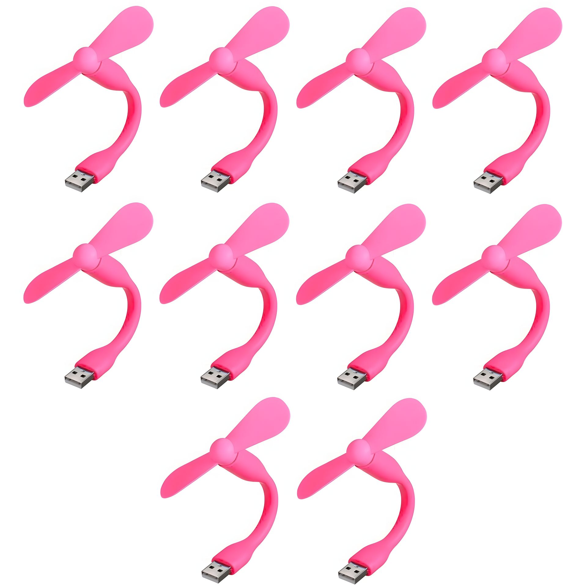 Рожевий мобільний вентилятор USB, набір 10 шт Рожевий мобільний вентилятор USB, набір 10 шт