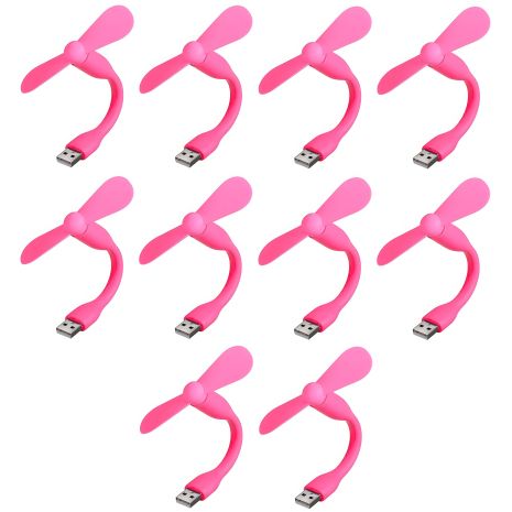 Комплект из 10 розовых мобильных вентиляторов USB, для повербанка и ноутбука Комплект из 10 розовых мобильных вентиляторов USB, для повербанка и ноутбука