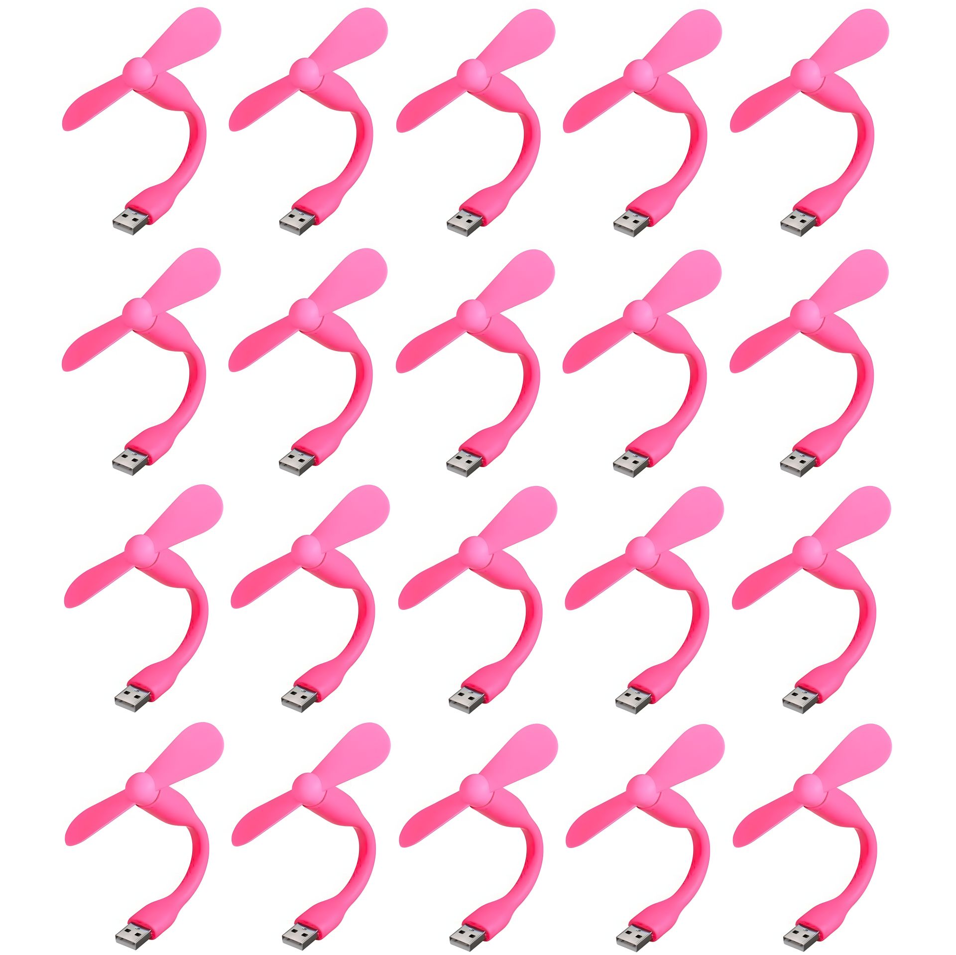 Рожевий USB вентилятор, від повербанка, ноутбука, комплект 20шт Рожевий USB вентилятор, від повербанка, ноутбука, комплект 20шт