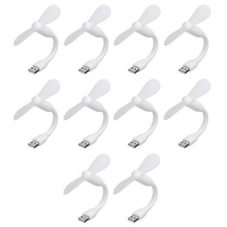 Комплект из 10 белых мобильных вентиляторов USB, для повербанка и ноутбука Комплект из 10 белых мобильных вентиляторов USB, для повербанка и ноутбука