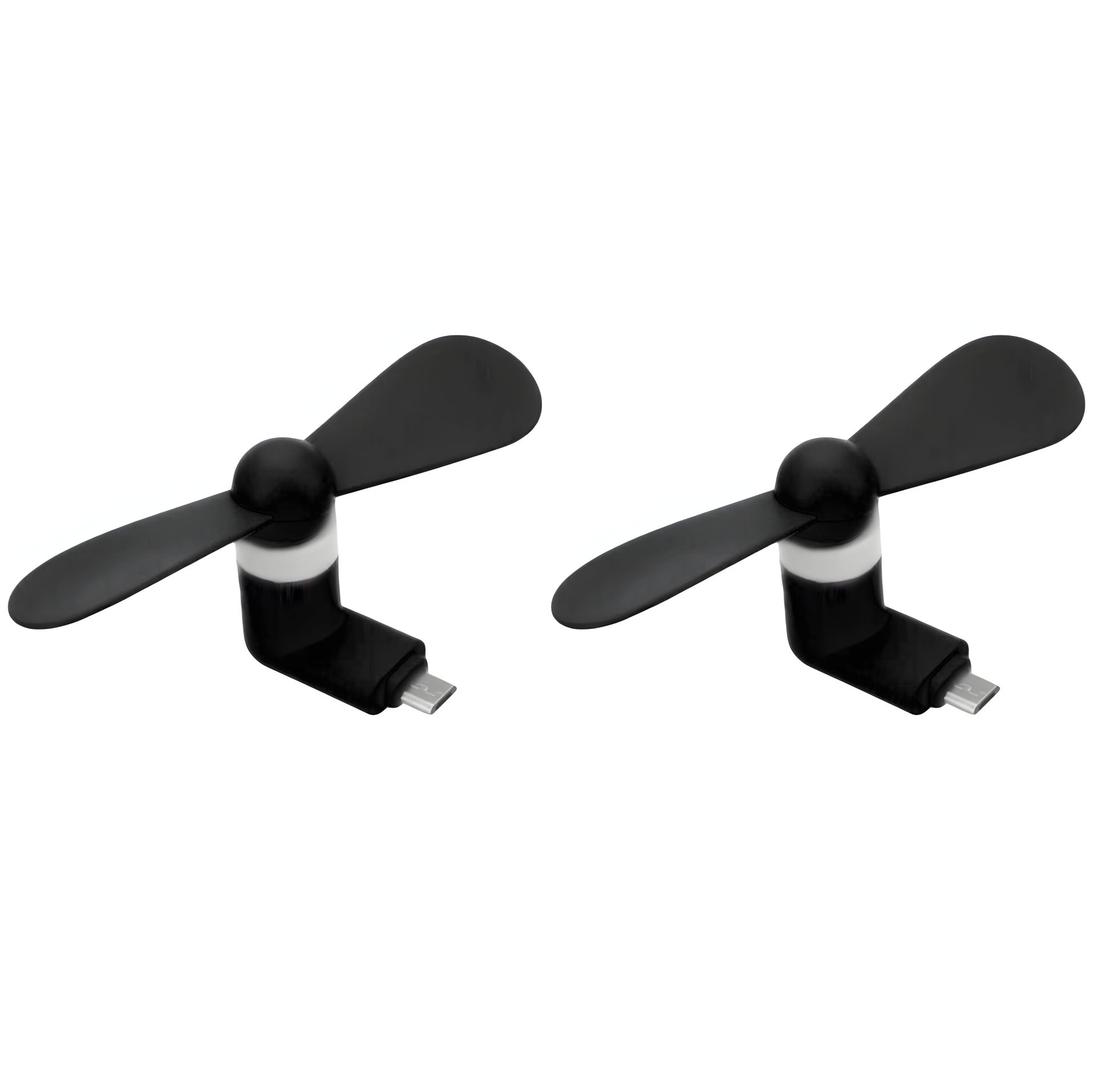 Чорний мобільний вентилятор MicroUSB для телефону, повербанка, ноутбука (комплект 2шт) Чорний мобільний вентилятор MicroUSB для телефону, повербанка, ноутбука (комплект 2шт)