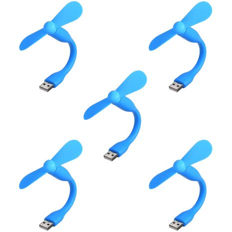 Синий USB мобильный вентилятор, для ноутбука, повербанка, комплект из 5шт Синий USB мобильный вентилятор, для ноутбука, повербанка, комплект из 5шт