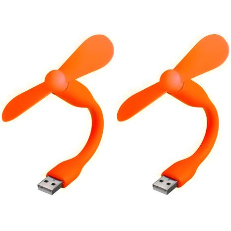 Оранжевый мобильный вентилятор USB, для повербанка и ноутбука, комплект 2 шт Оранжевый мобильный вентилятор USB, для повербанка и ноутбука, комплект 2 шт