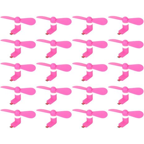 Мобільний вентилятор MicroUSB рожевий для телефону, повербанку, ноутбука, комплект 50шт