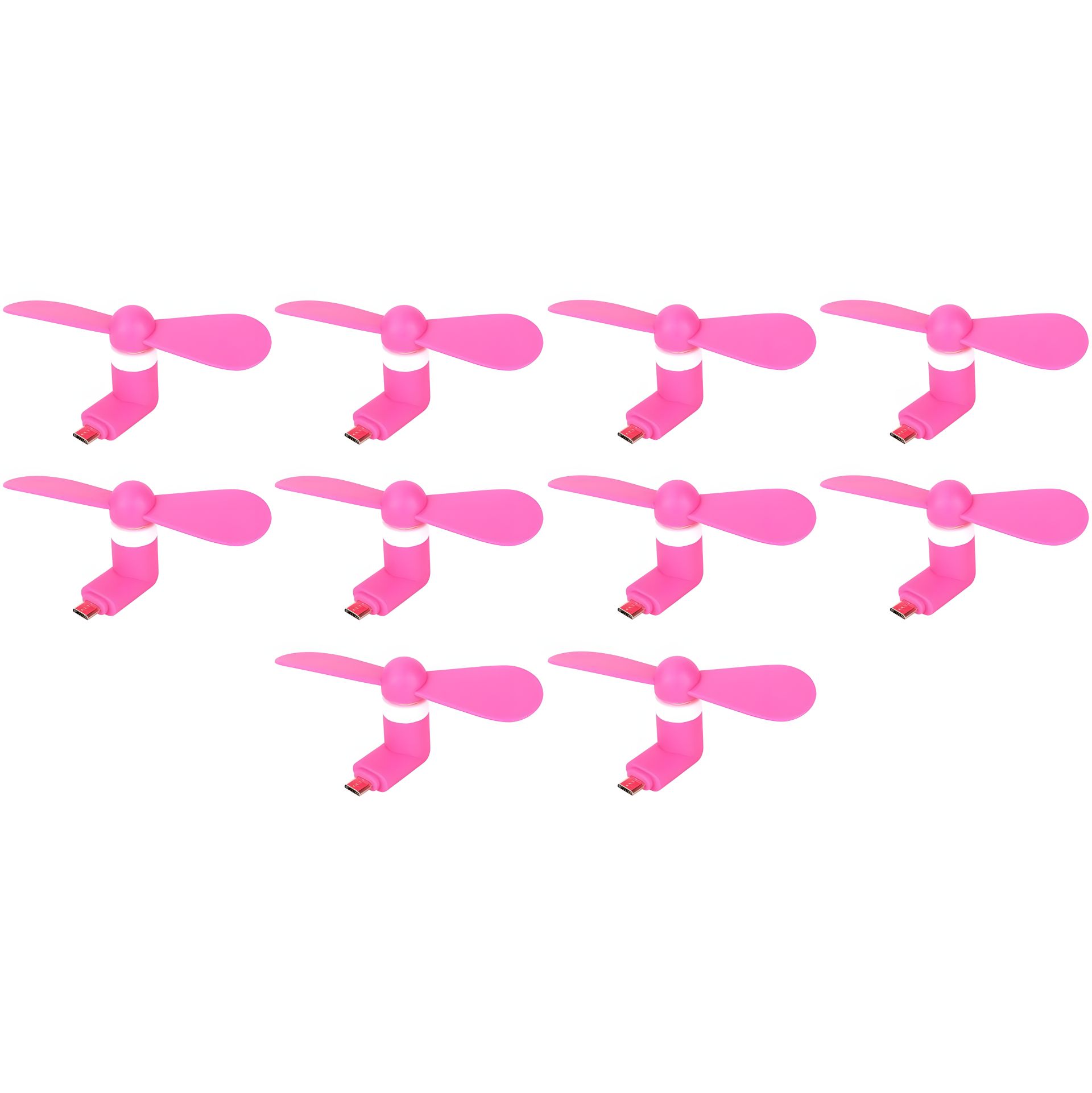 Мобільний вентилятор MicroUSB рожевий, 10шт комплект для телефону, повербанка, ноутбука Мобільний вентилятор MicroUSB рожевий, 10шт комплект для телефону, повербанка, ноутбука