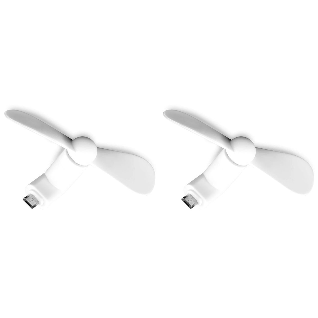 Мобильный вентилятор MicroUSB белый, от телефона, повербанка, ноутбука, комплект 2шт Мобильный вентилятор MicroUSB белый, от телефона, повербанка, ноутбука, комплект 2шт