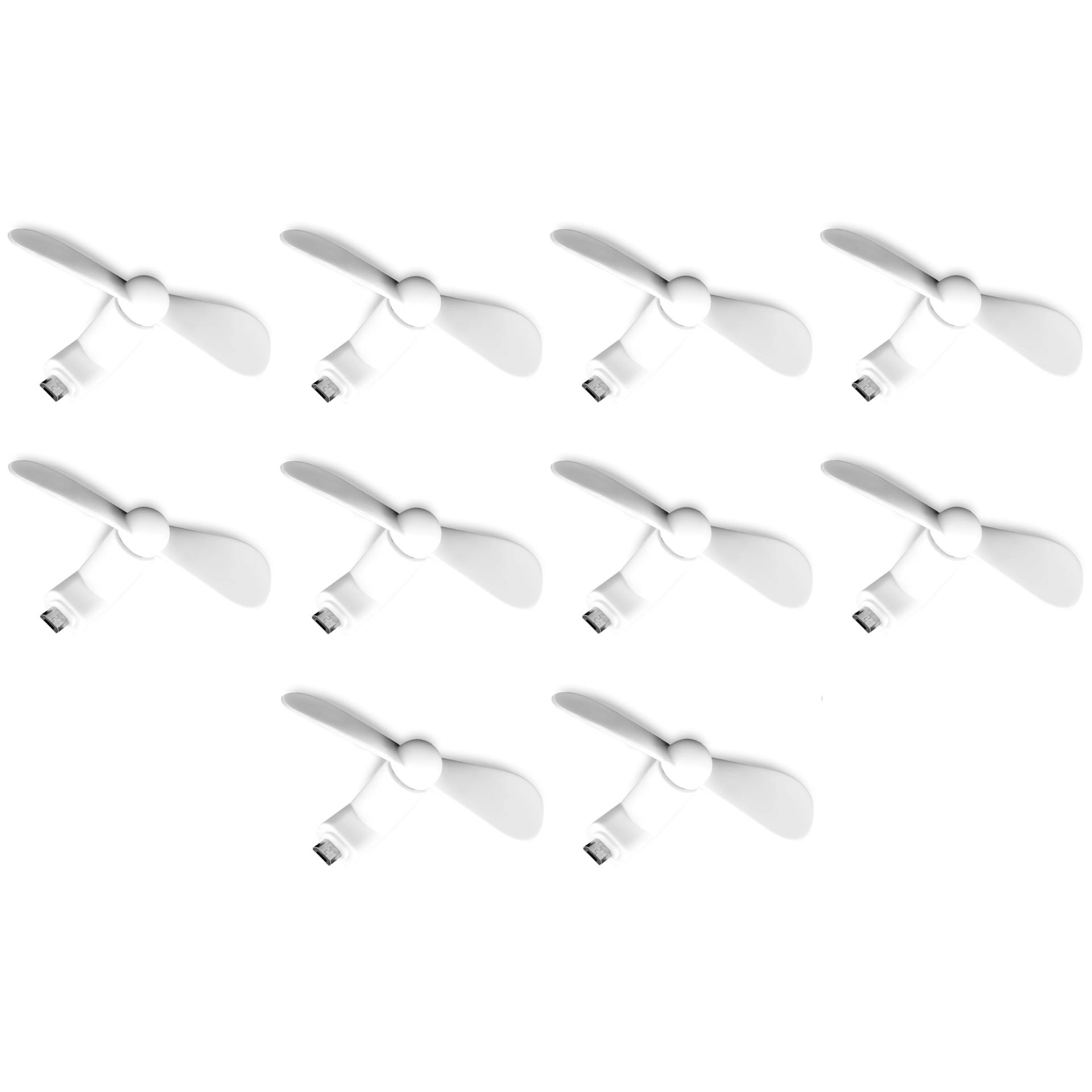 Мобильный вентилятор MicroUSB белый, от телефона, повербанка, ноутбука, комплект 10шт Мобильный вентилятор MicroUSB белый, от телефона, повербанка, ноутбука, комплект 10шт