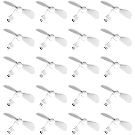 Мобильный вентилятор MicroUSB белый, от телефона, повербанка, ноутбука, комплект 50шт