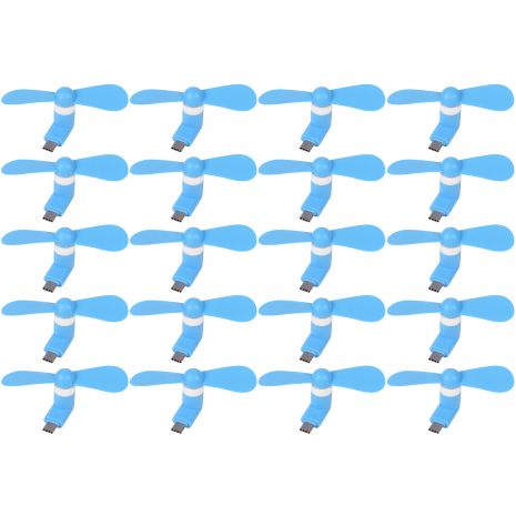 Мобильный вентилятор Type-C синий, от телефона, повербанка, ноутбука, комплект 50шт