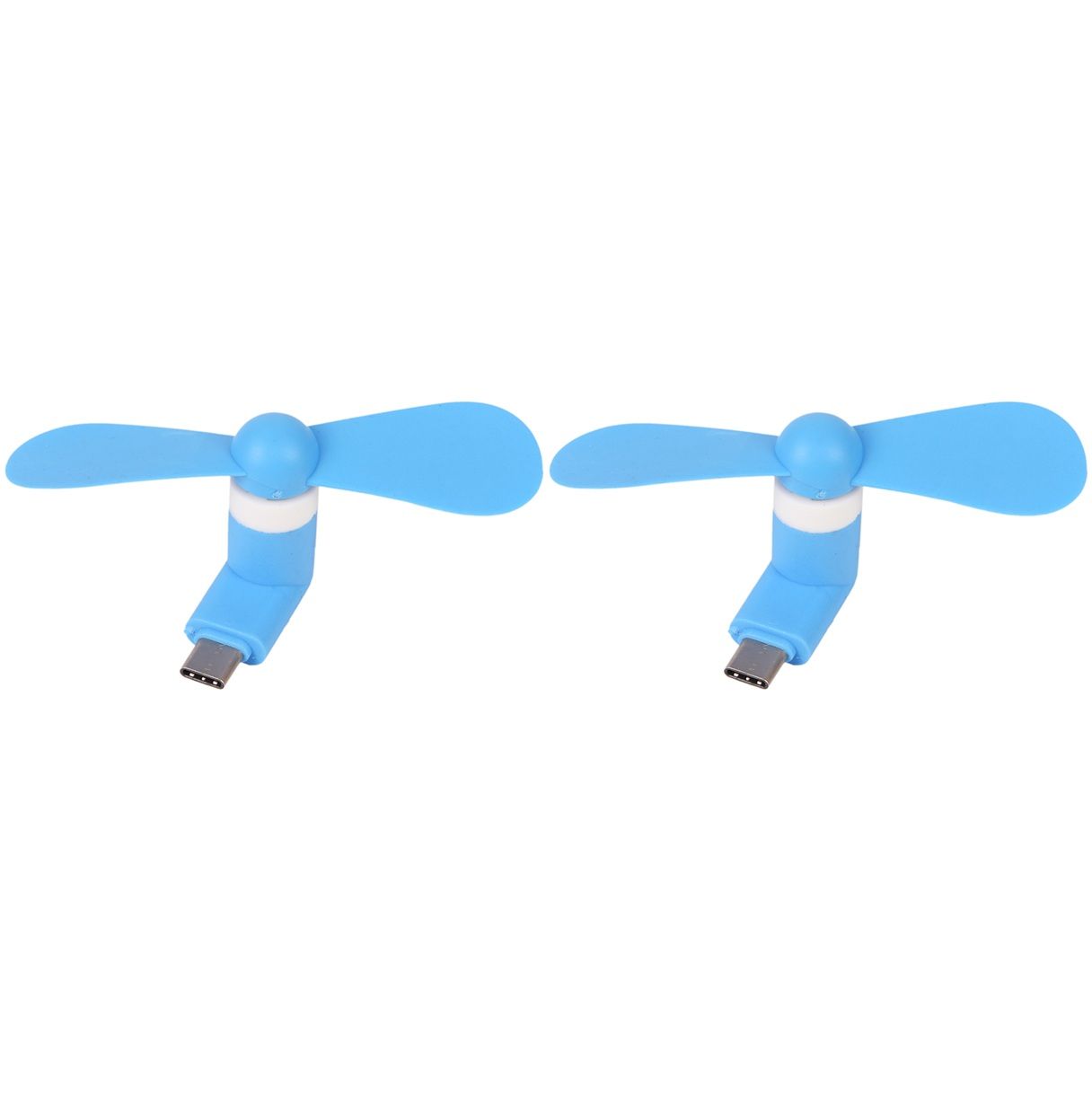 Мобильный вентилятор Type-C синий, от телефона, повербанка, ноутбука, комплект 2шт Мобильный вентилятор Type-C синий, от телефона, повербанка, ноутбука, комплект 2шт