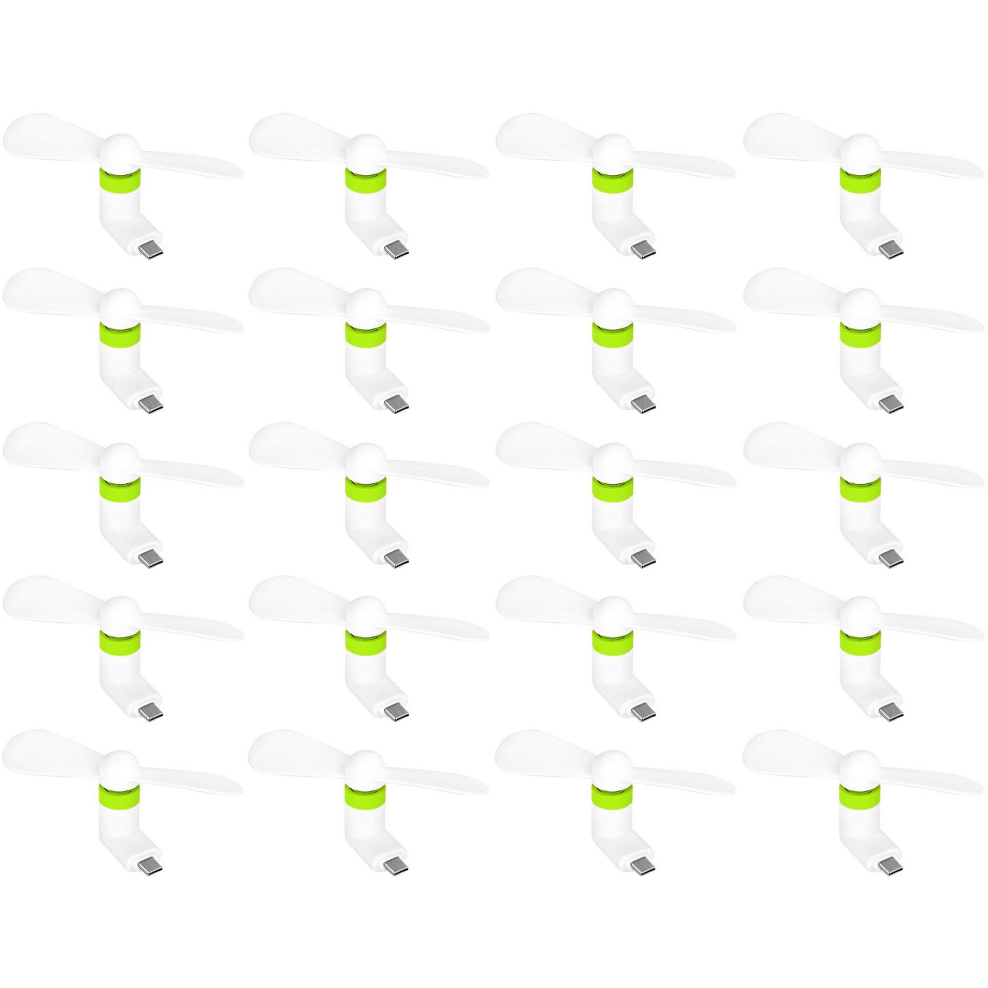 Мобільний вентилятор Type-C біло-зелений, від телефону, повербанка, ноутбука, комплект 100шт Мобільний вентилятор Type-C біло-зелений, від телефону, повербанка, ноутбука, комплект 100шт