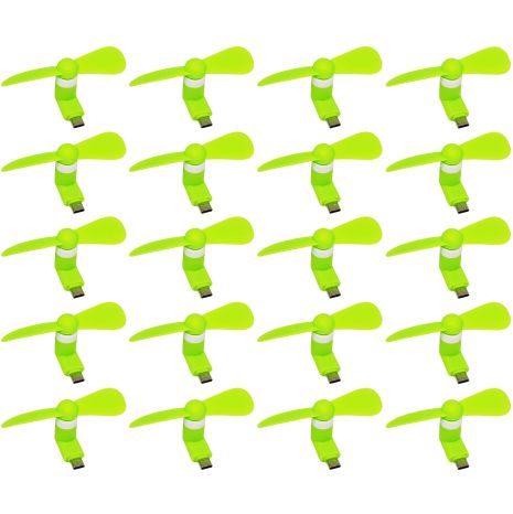 Мобильный вентилятор Type-C зеленый, от телефона, повербанка, ноутбука, комплект 100шт