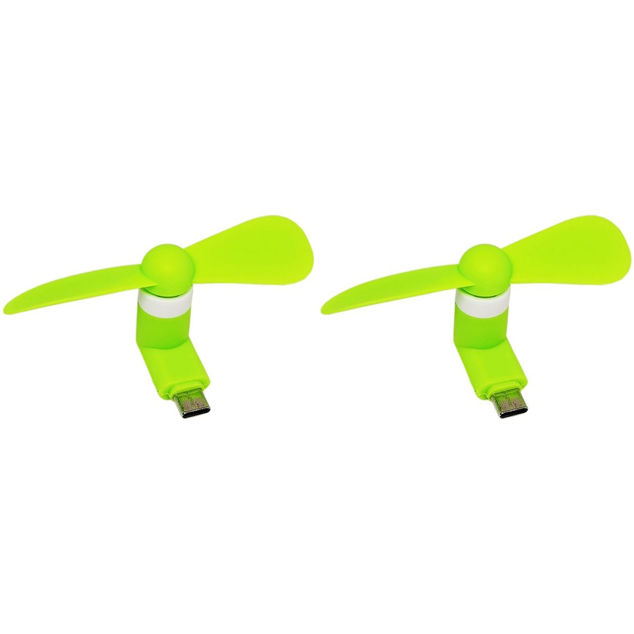 Мобильный вентилятор Type-C зеленый, от телефона, повербанка, ноутбука, комплект 2шт Мобильный вентилятор Type-C зеленый, от телефона, повербанка, ноутбука, комплект 2шт