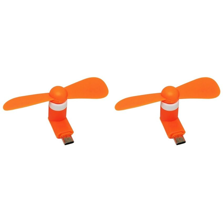 Мобільний вентилятор Type-C оранжевий, від телефону, повербанка, ноутбука, комплект 2шт Мобільний вентилятор Type-C оранжевий, від телефону, повербанка, ноутбука, комплект 2шт