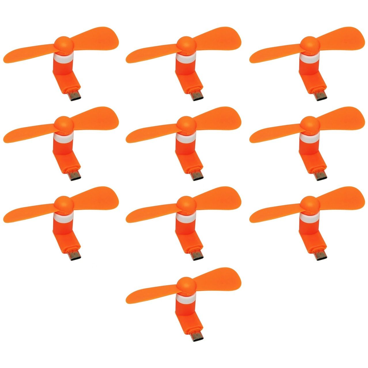 Мобильный вентилятор Type-C оранжевый, от телефона, повербанка, ноутбука, комплект 10шт Мобильный вентилятор Type-C оранжевый, от телефона, повербанка, ноутбука, комплект 10шт