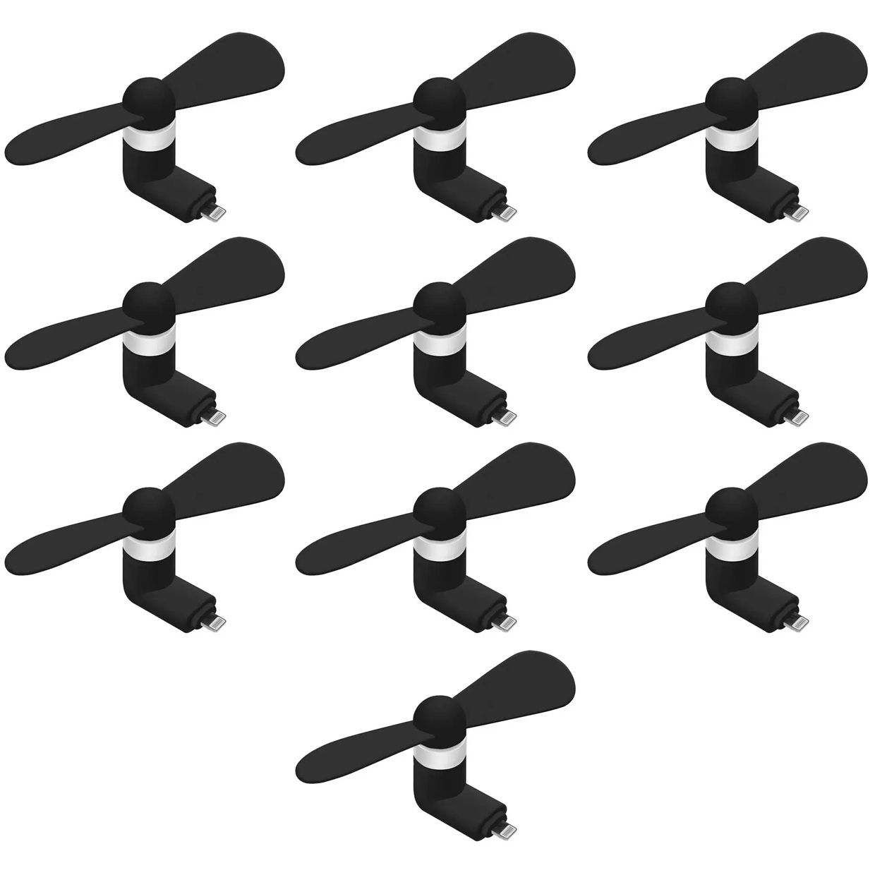 Мобильный вентилятор Lightning черный, комплект 10шт Мобильный вентилятор Lightning черный, комплект 10шт