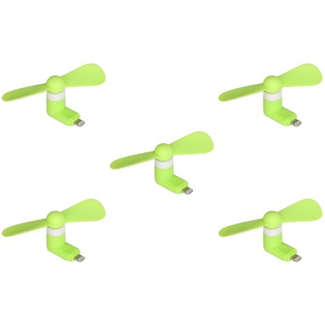 Зелёный мобильный вентилятор Lightning, упаковка из 5шт Зелёный мобильный вентилятор Lightning, упаковка из 5шт