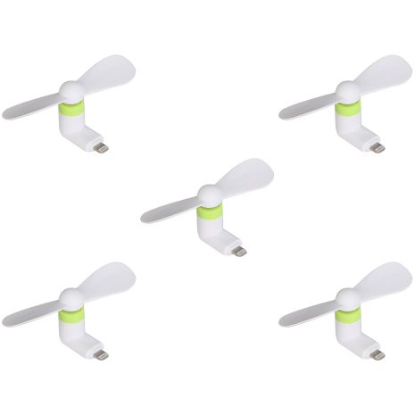 Мобильный вентилятор Lightning бело-зеленый, комплект 5шт