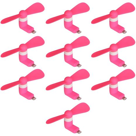 Розовый мобильный вентилятор Lightning, 10шт в упаковке Розовый мобильный вентилятор Lightning, 10шт в упаковке