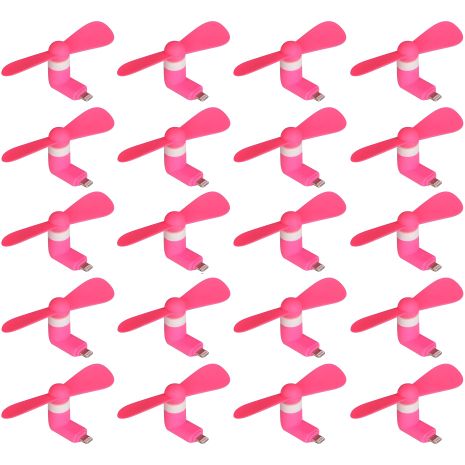 Комплект из 50шт розовых мобильных вентиляторов Lightning Комплект из 50шт розовых мобильных вентиляторов Lightning