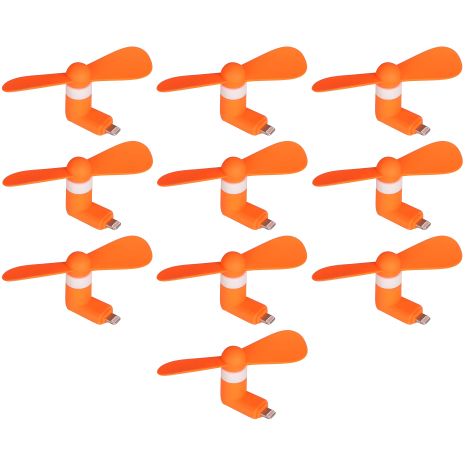 Оранжевый мобильный вентилятор Lightning, 10шт в комплекте Оранжевый мобильный вентилятор Lightning, 10шт в комплекте