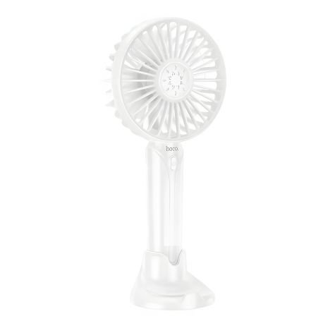 Портативный вентилятор HOCO DF07 1200mAh с подставкой для телефона, белый Портативный вентилятор HOCO DF07 1200mAh с подставкой для телефона, белый