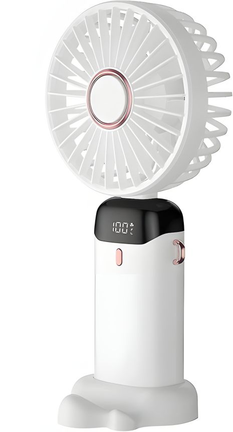 Ручной вентилятор N15 аккумуляторный 1800mAh с подставкой под телефон портативный type-c White