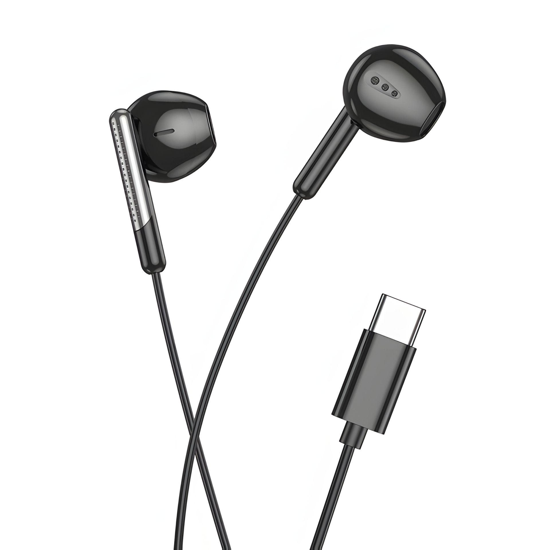 HOCO M123 Glory universal digital earphones with Type-C microphone black HOCO M123 Glory universal digital earphones with Type-C microphone black
